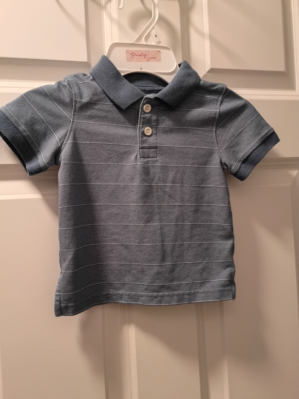 Cat & Jack Light Blue Striped Polo Shirt